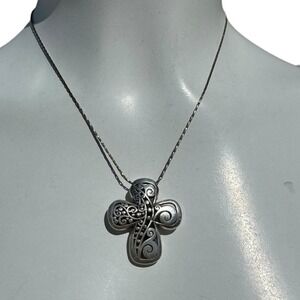 Brighton Love Affair Silver Cross Nexklace
